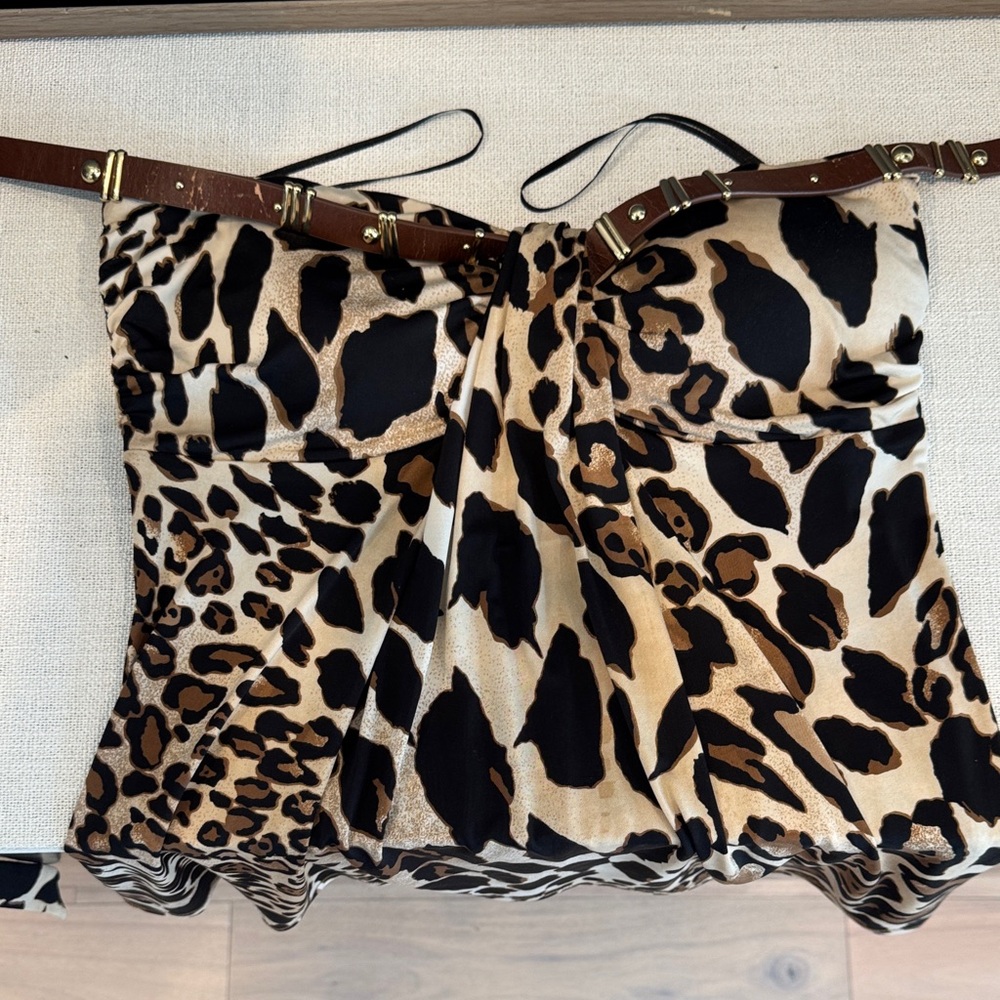 Cache Leopard Print strapless top - Picture 3 of 5